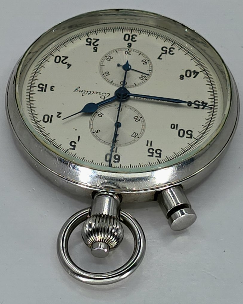 Breitling Chronometer - Kriegszeit WW2 - große Taschenuhr - Rattrapante-Chronograph - Kal. Breitling - Schweiz um 1940 - 1900-1949 #3.2