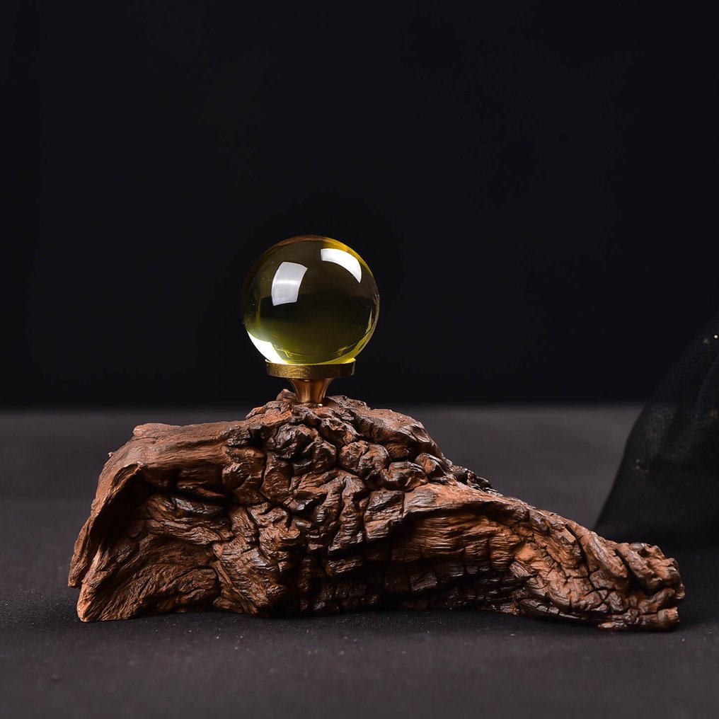 ALGT 认证 - 独家黄水晶球 - 地質奇觀瑰寶- 27.14 g #1.0