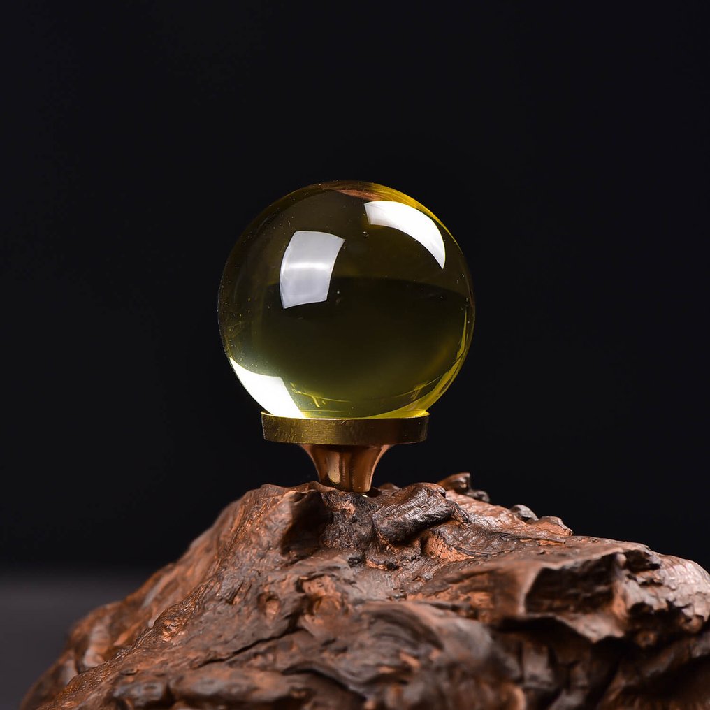 ALGT 认证 - 独家黄水晶球 - 地質奇觀瑰寶- 27.14 g #1.0