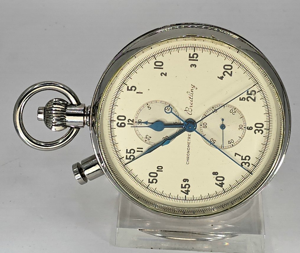 Breitling Chronometer - Kriegszeit WW2 - große Taschenuhr - Rattrapante-Chronograph - Kal. Breitling - Schweiz um 1940 - 1900-1949 #2.1