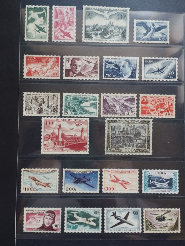 Γαλλία 1946/1959 - Ολοκληρωμένο σύγχρονο σύστημα ταχυδρομικών υπηρεσιών. - Yvert PA N° 16 à 37 #1.0