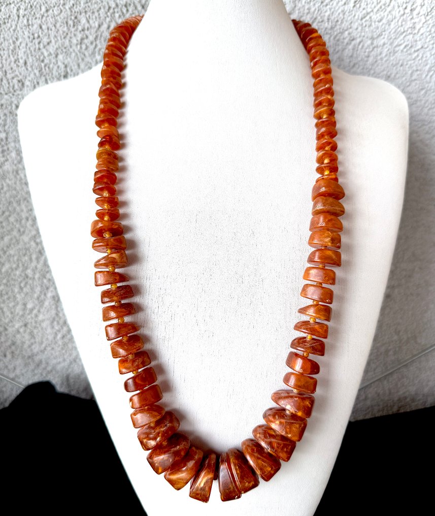 Collar vintage enorme de cuentas de ámbar báltico 82,7 g - Ámbar - Succinite / fossilized pine tree resin #3.2