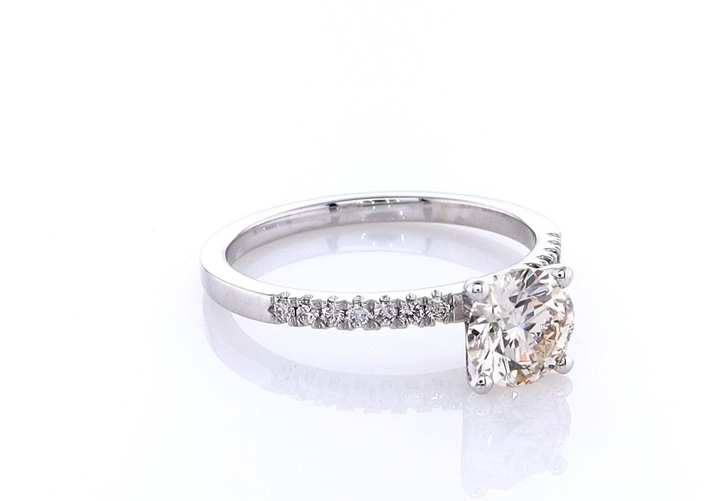 戒指 - 14 克拉 白金 -  1.05ct. tw. 鉆石 (天然彩色) - 鉆石 #1.0