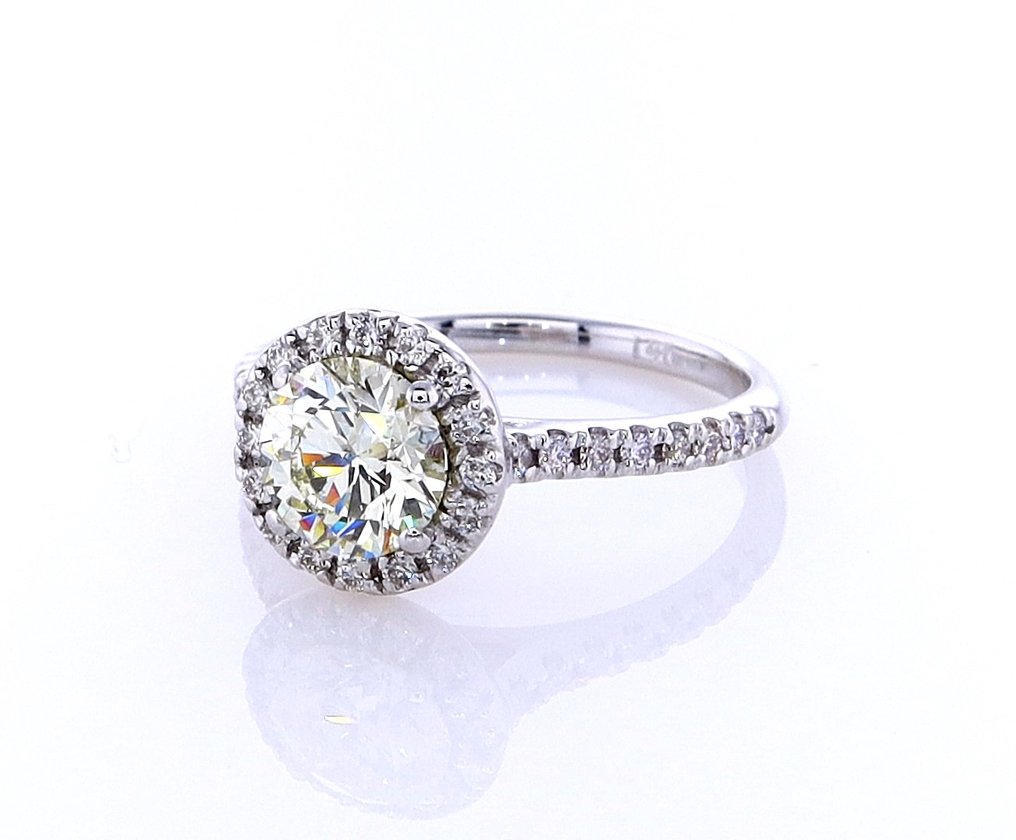 Sormus - 14 kt. Valkokulta - 1.16ct. tw. Timantti (Luonnonvärinen) - Timantti #1.0