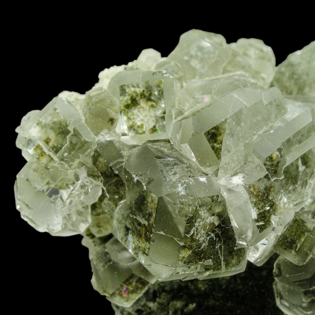 PERFEKT! ICE Cube FLUORIT, Chalcopyrit-Quartz Kristalle auf Muttergestein - Höhe: 10 cm - Breite: 4.5 cm- 180 g #3.2