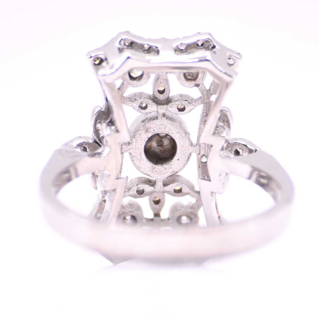 沒有保留價 - 戒指 鉑金 -  0.76ct. tw. 鉆石 (天然)  - 维多利亚风格戒指 #4.3