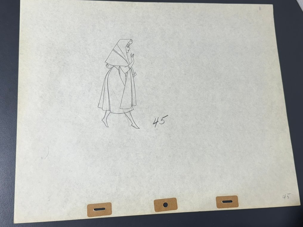 Walt Disney - "I Wonder" Song Sequence Original Princess Aurora (aka Briar Rose) Production Drawing (1959) - Sleeping Beauty, Walt Disney #3.2