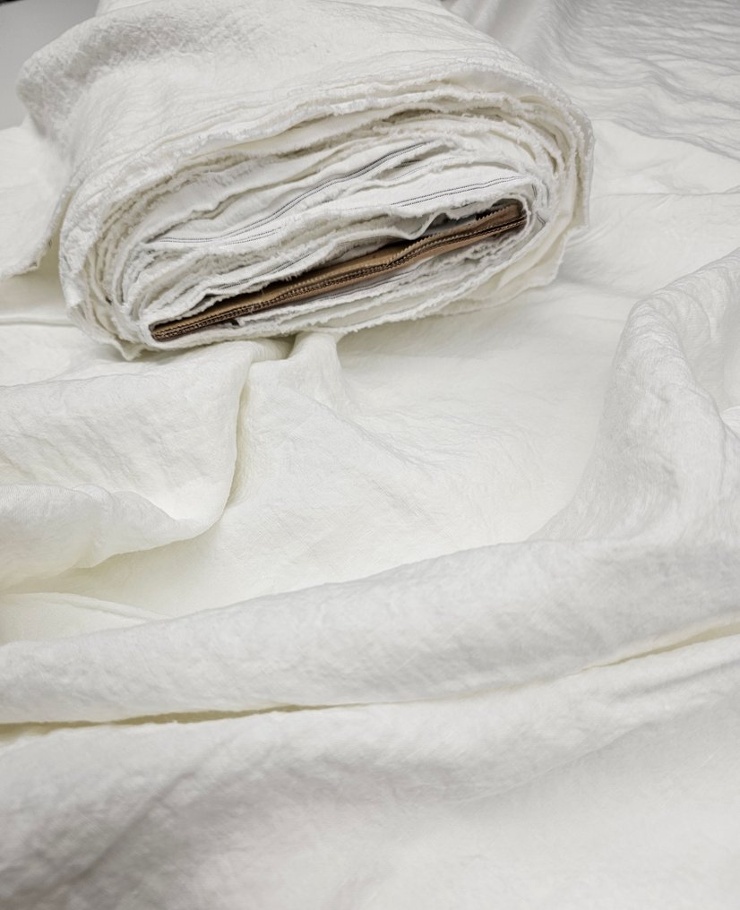 100% Αγνό Λινό Original Delavè Χωρίς σιδέρωμα - 300x200cm - Φυσικό λευκό - Ύφασμα  - 300 cm - 200 cm #4.3