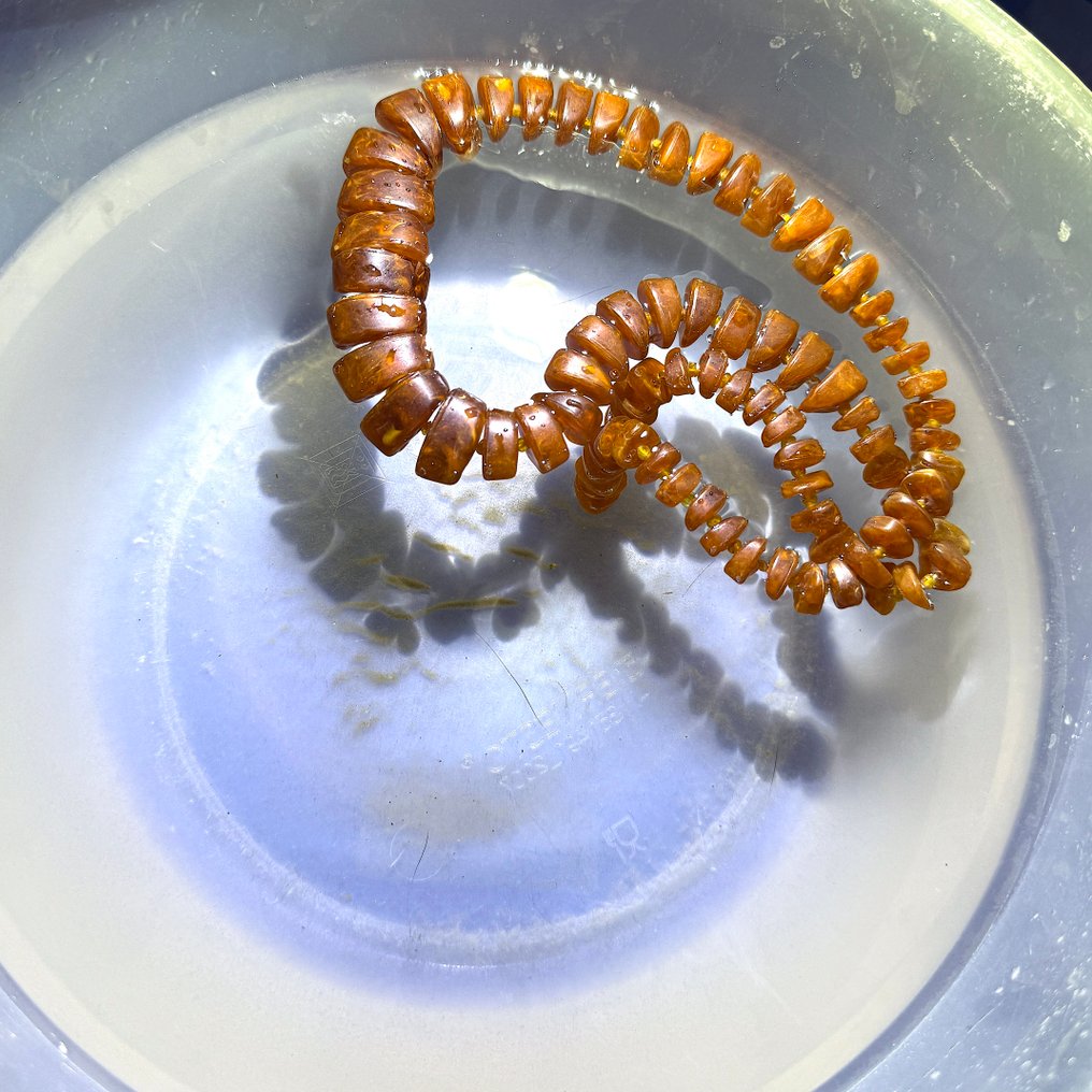 Collar vintage enorme de cuentas de ámbar báltico 82,7 g - Ámbar - Succinite / fossilized pine tree resin #4.3