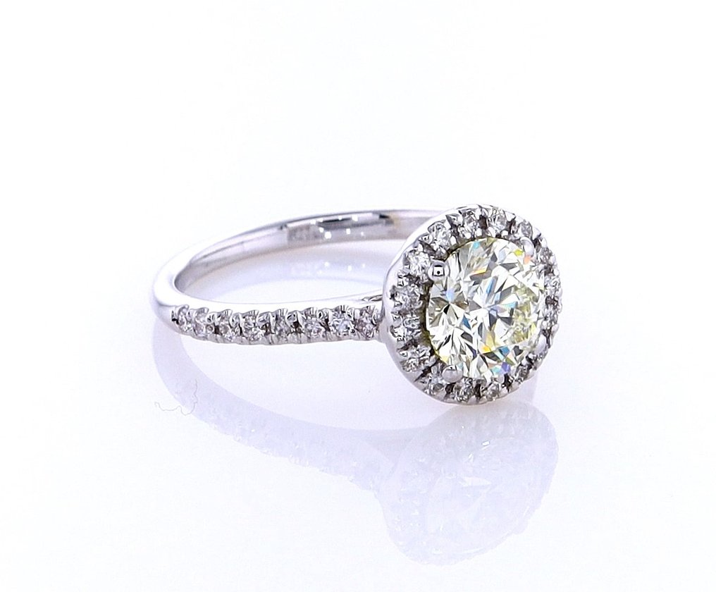 Sormus - 14 kt. Valkokulta - 1.16ct. tw. Timantti (Luonnonvärinen) - Timantti #2.1