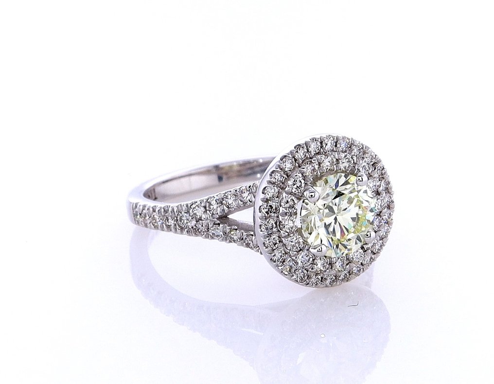 Δαχτυλίδι - 14 καράτια Λευκός χρυσός - 1.44ct. tw. Διαμάντι (Φυσικού χρώματος) - Διαμάντι #1.0