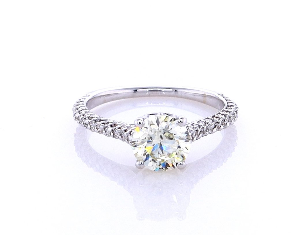 Sormus - 14 kt. Valkokulta - 1.41ct. tw. Timantti (Luonnonvärinen) - Timantti #1.0