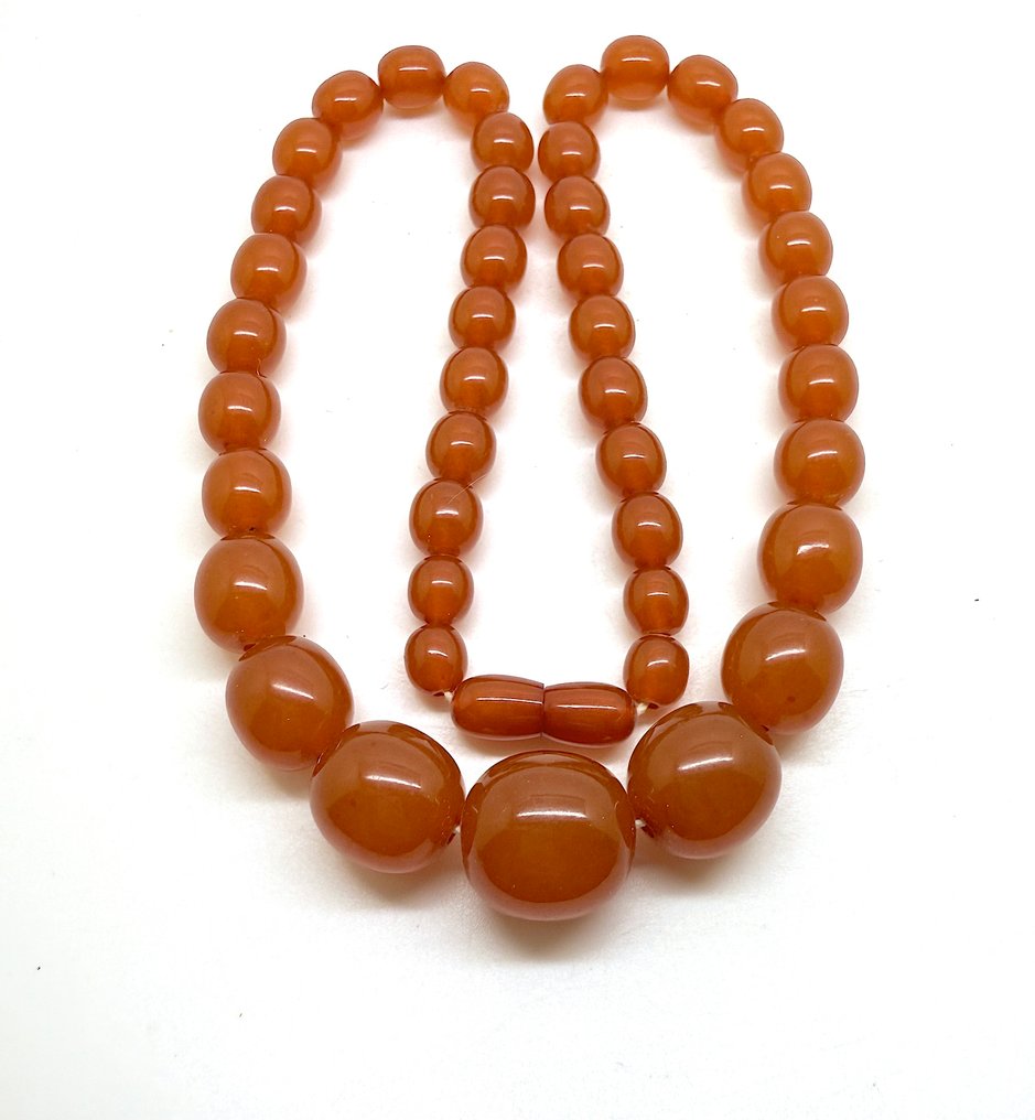 Samleobjekt art deco-halskjede med store baltiske ravperler. - Rav - Succinite / fossilized pine tree resin #1.0