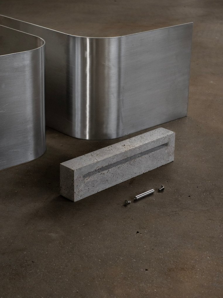 D'ARK atelier - Lampa - Collision 3.0 - trawertyn, Aluminium #2.1