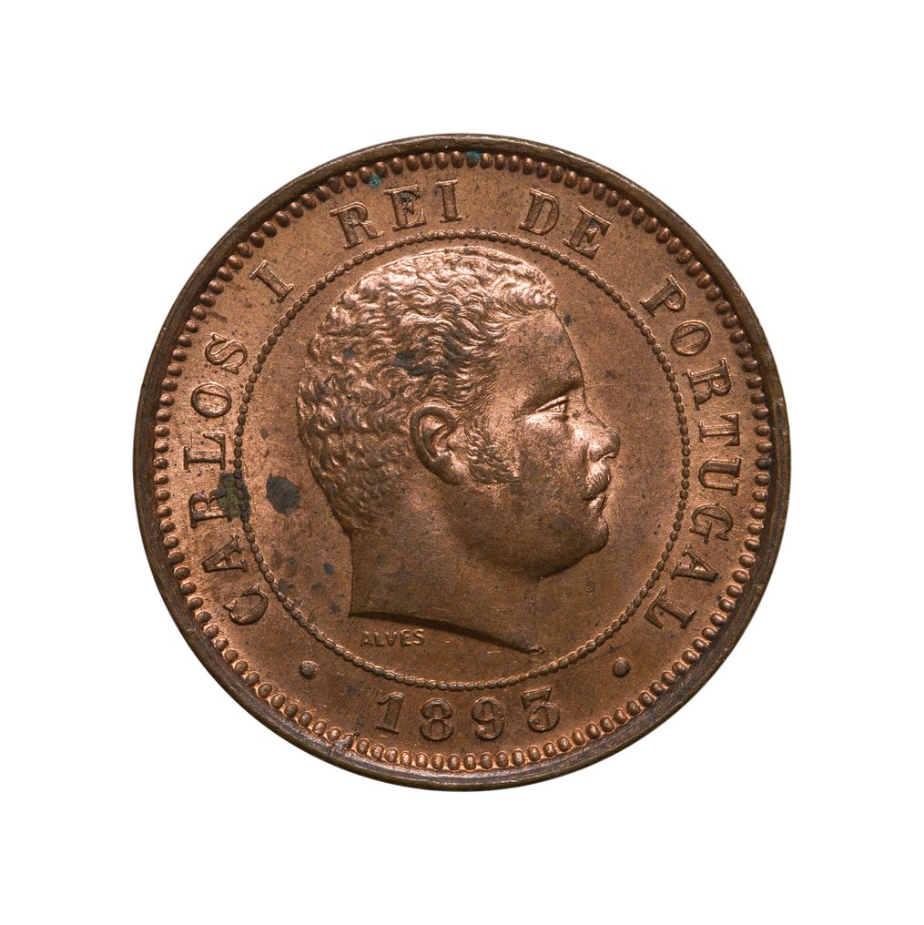 葡萄牙. D. Carlos I (1889-1908). 5 Reis 1893  (沒有保留價) #1.0
