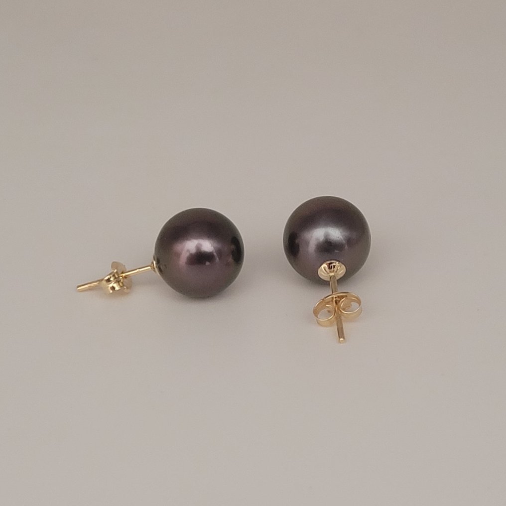 没有保留价 - 耳环 - 18K包金 黄金 珍珠 - Tahiti #2.1