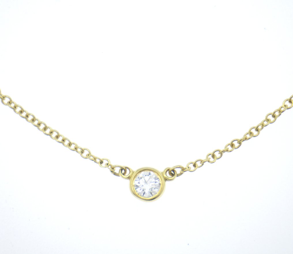 Tiffany & Co. - 頸鏈 - Elsa Peretti By The Yard Diamond Au750 - 18 克拉 黃金 #1.0