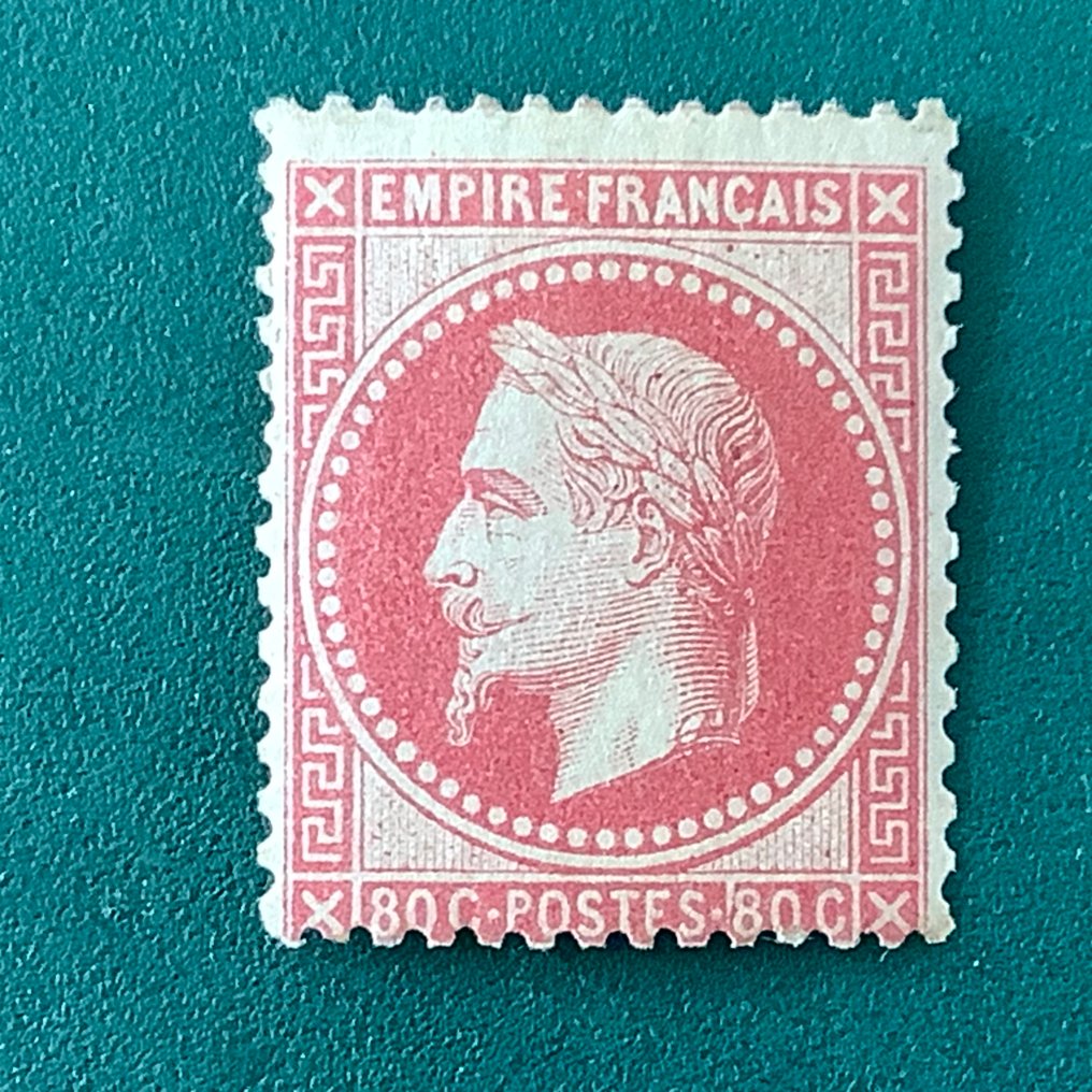 Francia 1867 - 80 céntimos Napoleon Lauree con nuevo certificado Balasse - Yvert 32 #2.1