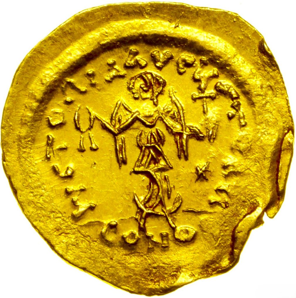 拜占庭帝國. Justin II (AD 565-578). Gold Tremissis Constantinople #1.0