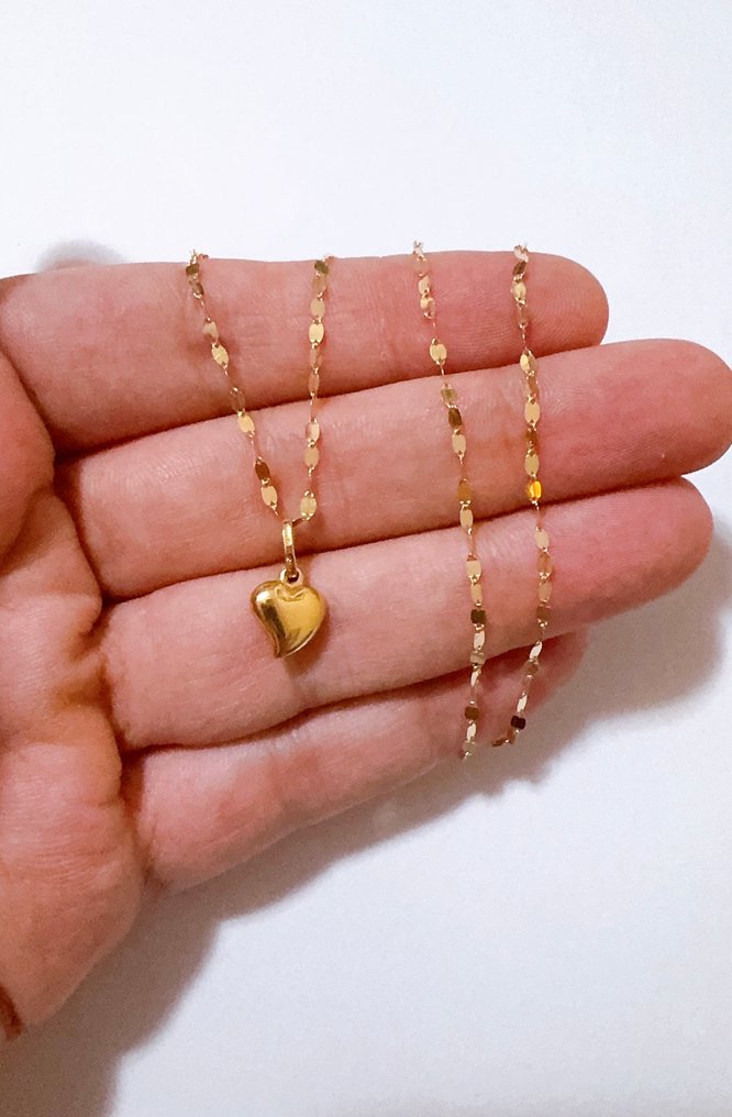 没有保留价 - 吊坠项链 - 18K包金 黄金 - 45厘米 - 1.6厘米 × 8毫米 #3.2