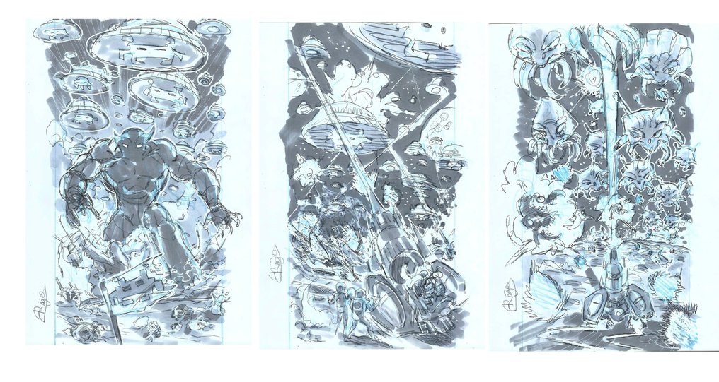 Roger - Original drawings: Video games - Donkey Kong, Street Fighter, Pac-Man, Jordan, Space Invaders #3.2