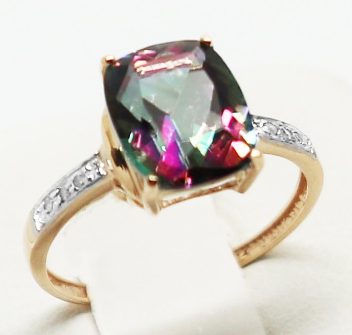 没有保留价 - 戒指 - 14K包金 黄金 黄宝石 - 钻石 #2.1