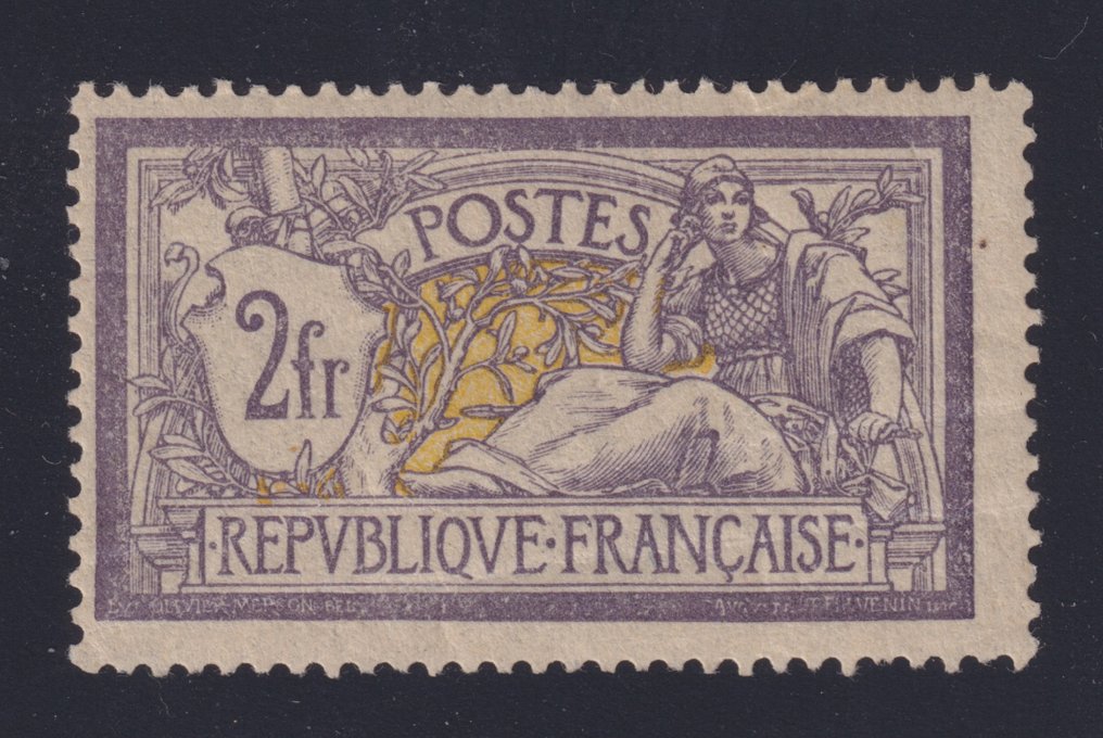 法国 1900 - Merson 编号 122，2法郎，全新*，橡胶良好。由 Calves 签名并认证，存在折痕。 - Yvert #1.0