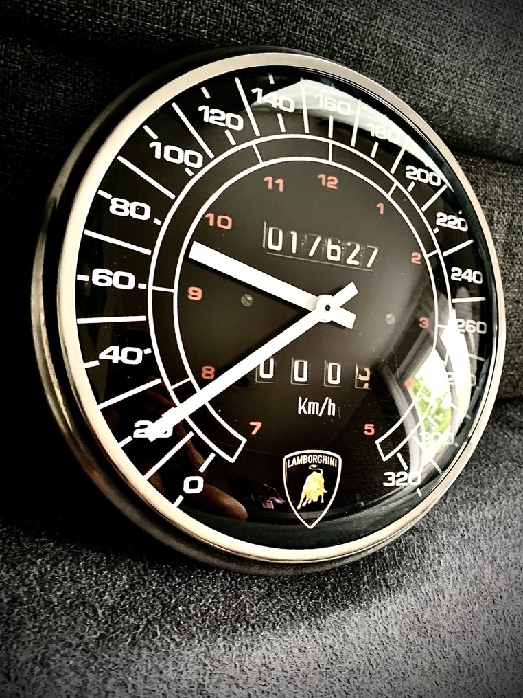 兰博基尼 Countach – 墙钟速度表设计 -  Vintage 金屬, 玻璃, 塑料 - 2000-2010 - Lamborghini -挂钟 #2.1