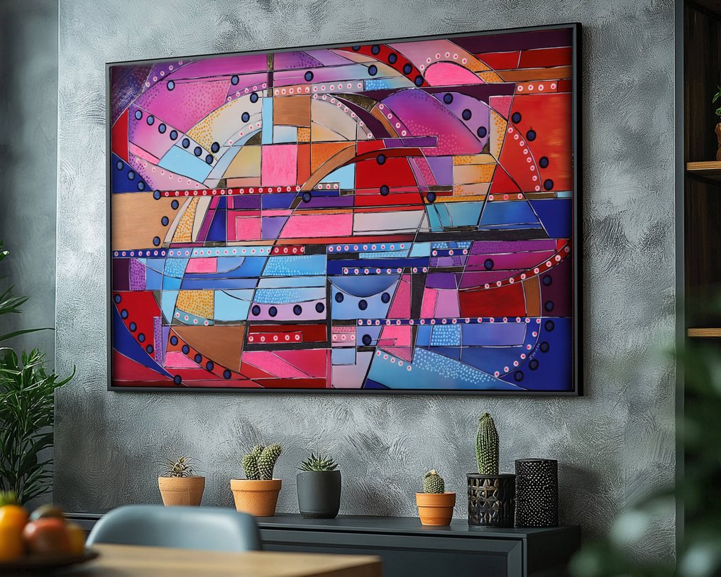 Ksavera - Cubism A1362 - abstract painting on XXL canvas #1.0