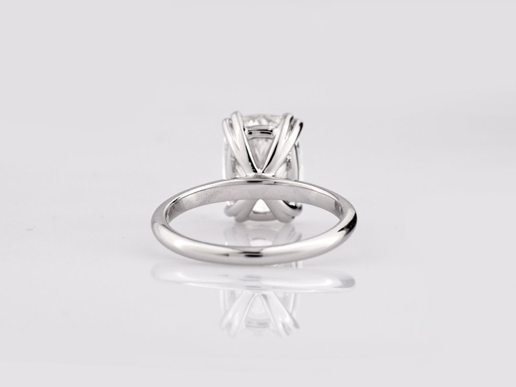 Sormus - 14 kt. Valkokulta -  4.09ct. tw. Timantti (Laboratoriossa kasvatettu) #2.1