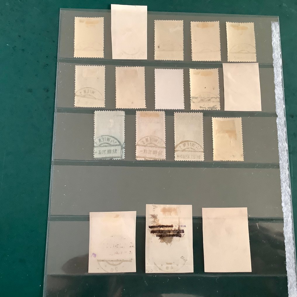 Αυστρία 1910 - Σετ Ιωβηλαίου με κεντρική διαγραφή, σημάδι μεγαλύτερης αξίας Eibel - Michel 161/177 #2.1