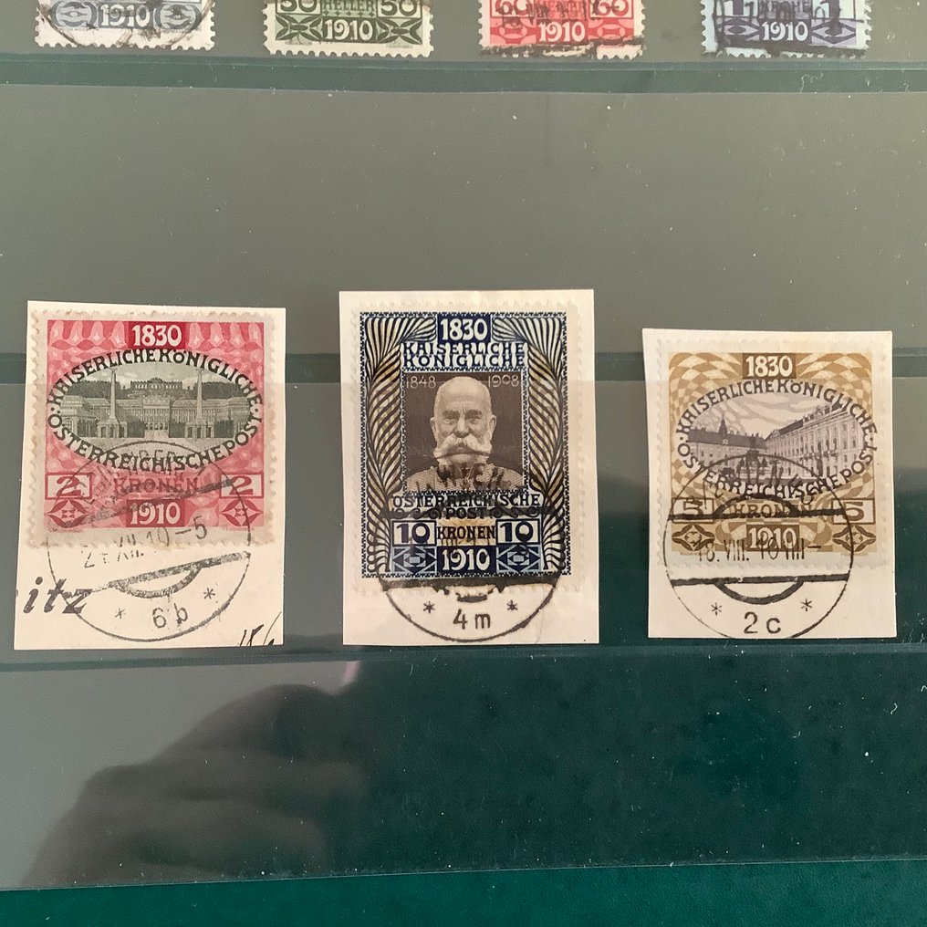 Αυστρία 1910 - Σετ Ιωβηλαίου με κεντρική διαγραφή, σημάδι μεγαλύτερης αξίας Eibel - Michel 161/177 #3.2