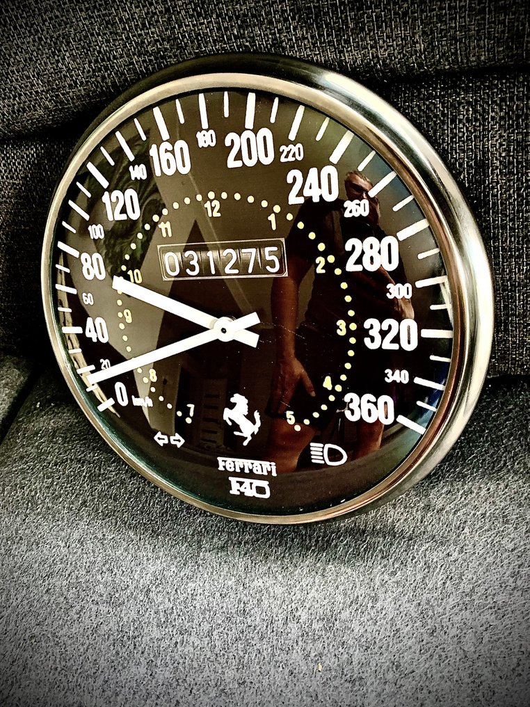 法拉利F40-速度表墙钟，限量版8/50，收藏家专用。 -  老式 - 普通玻璃 - 2000-2010 - 法拉利F40时钟 #3.2