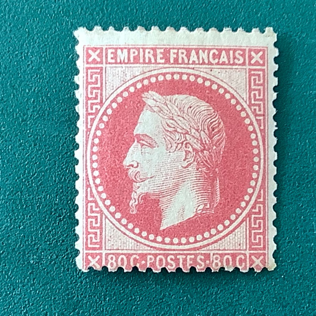 Francia 1867 - 80 céntimos Napoleon Lauree con nuevo certificado Balasse - Yvert 32 #4.3