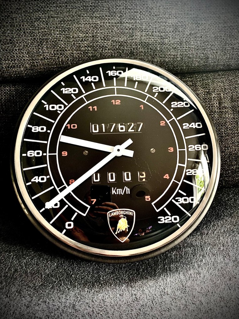 兰博基尼 Countach – 墙钟速度表设计 -  Vintage 金屬, 玻璃, 塑料 - 2000-2010 - Lamborghini -挂钟 #1.0