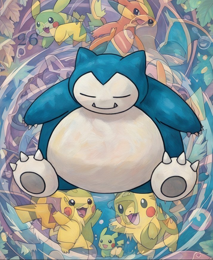 Raffaele De Leo - Edizione limitata -/30 Giclèe fine art digital stamp- charizard - Snorlax 45x55 2025 #2.1