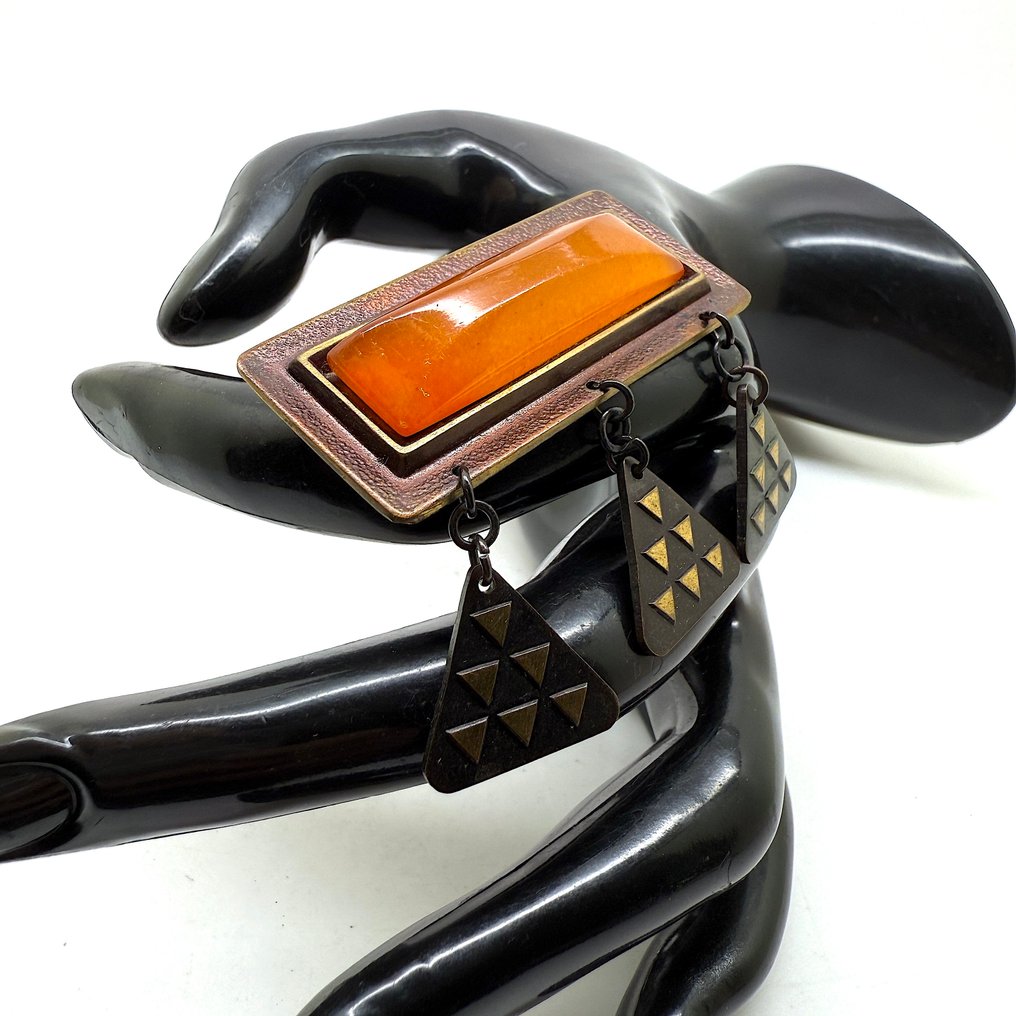 旧波罗的海琥珀胸针 - 琥珀 - Baltic amber - Succinite  (没有保留价) #1.0