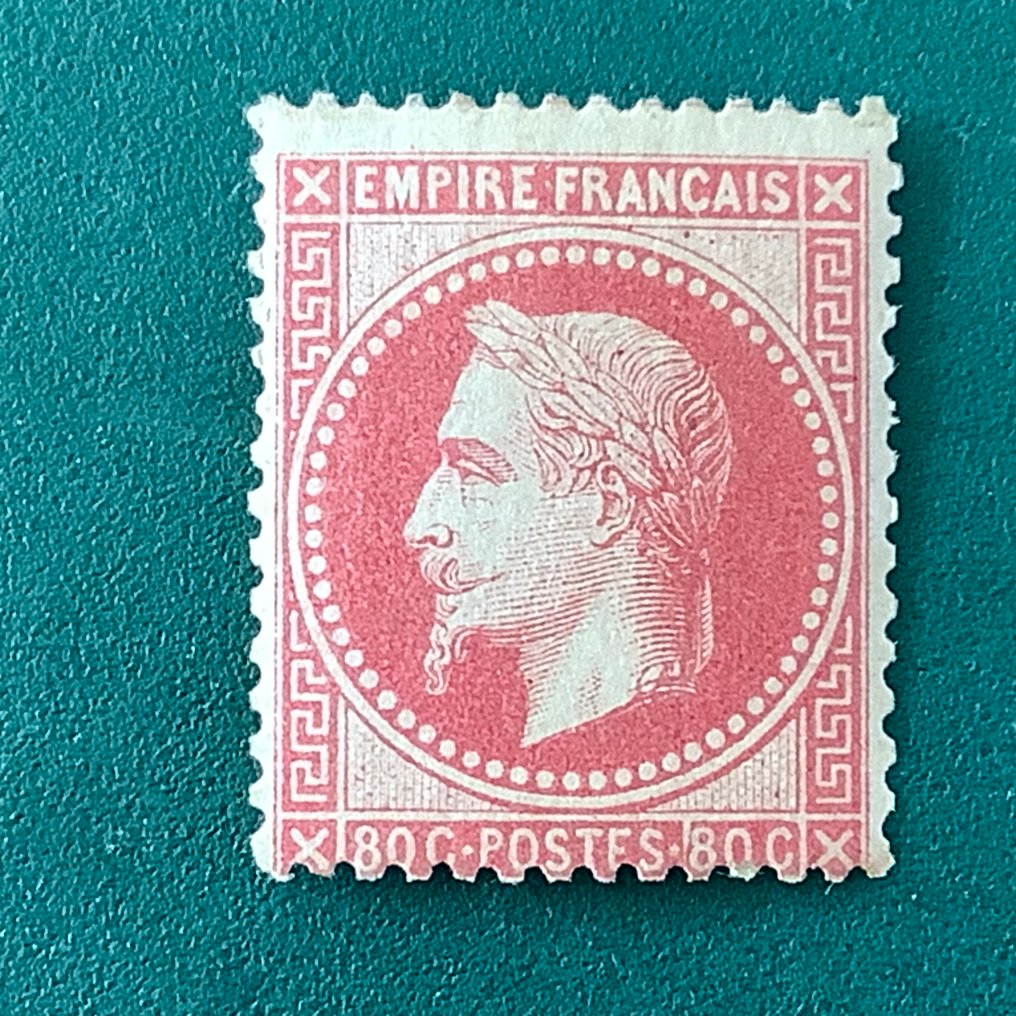 Francia 1867 - 80 céntimos Napoleon Lauree con nuevo certificado Balasse - Yvert 32 #1.0
