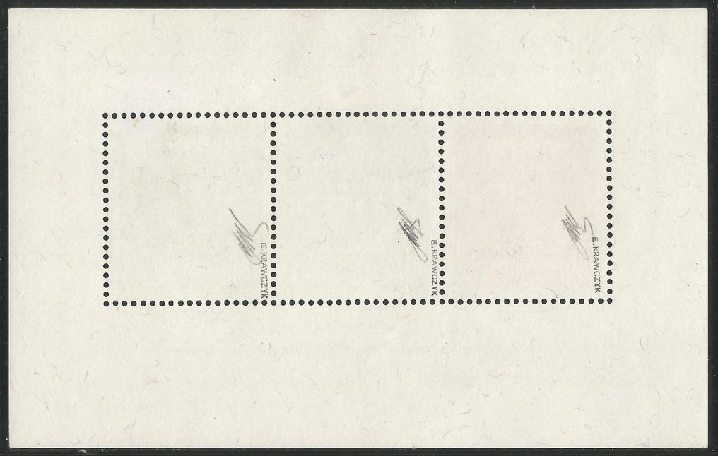 Πολωνία 1946 - Διεθνές Γραφείο Εκπαίδευσης, ακυρωμένο φύλλο αναμνηστικών - ΣΠΑΝΙΟ - υπογεγραμμένο από τον Krawczyk - Mi# PL BL 9 #1.0