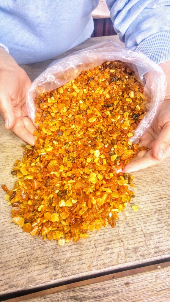 Grovt - Polert baltisk rav - Rav - 1,6 kg Lot - 1 cm - 0.5 cm #1.0