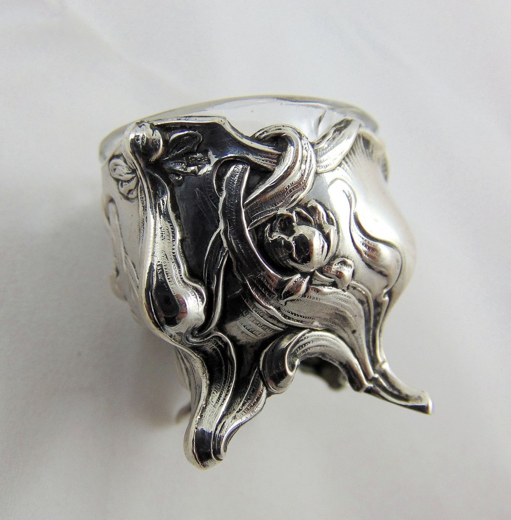 Art Nouveau Salt Cellars - Pojemnik na przyprawy (2) - srebro 800 #3.2