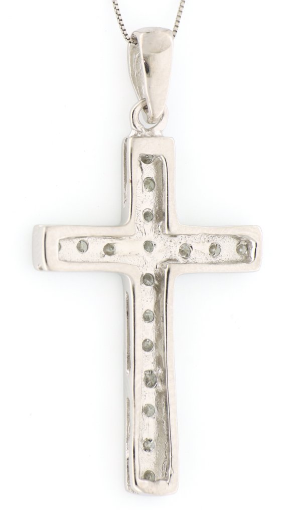 Kaulakoru riipuksella - 18 kt. Valkokulta -  0.85ct. tw. Timantti (Luonnollinen)  #3.2