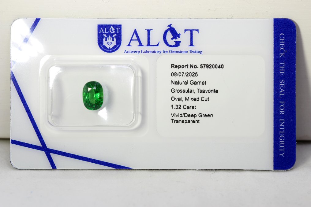 Tsavorite  - 1.32 ct - Antwerp Laboratory for Gemstone Testing (ALGT) - Qualità del colore fine #2.1