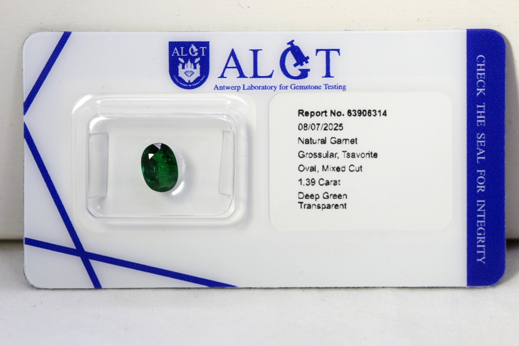 Tsavorite - 1.39 ct - ALGT (Laboratorul pentru testarea pietrelor prețioase din Anvers) - Verde închis #3.2