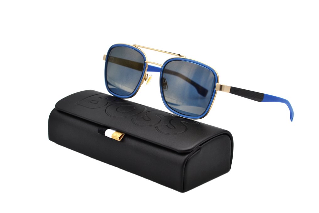 Hugo Boss - 1486S LKSWM - Blue Acetate & Gold - Rectangular Design - *New* - Γυαλιά ηλίου #1.0