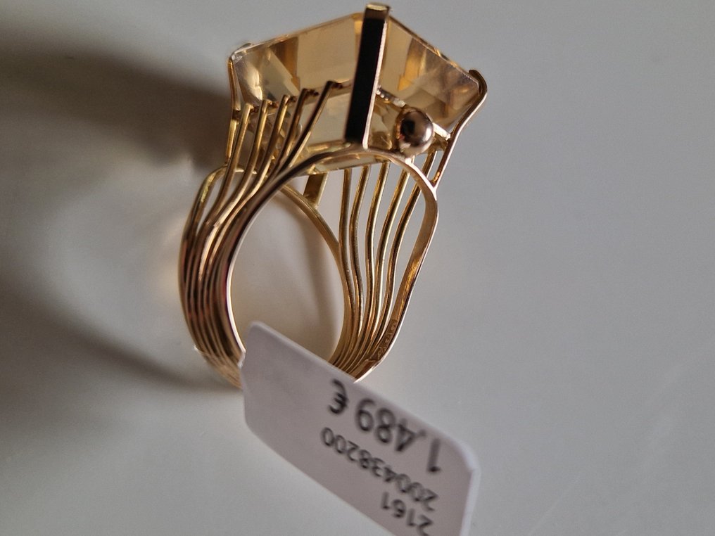 Δαχτυλίδι - 18 καράτια Κίτρινο χρυσό Κιτρίνης #1.0