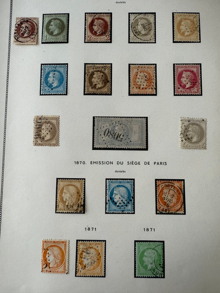 法國  - Yvert 25/38（除34外）完整的“拿破仑与塞雷斯”已邮戳覆盖的 #1.0