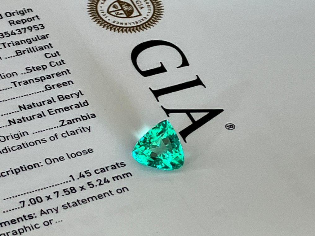 1 pcs 綠色 祖母綠 - 1.45 ct - 美國寶石學院(Gemological Institute of America (GIA)) - 无底价 #4.3