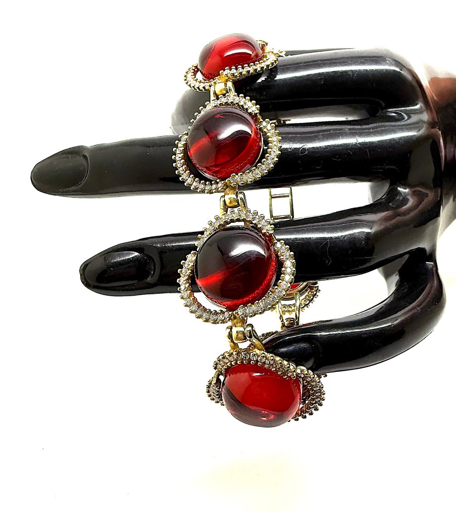 silver Bracelet with Natural Baltic Amber - Amber - succinite #3.2