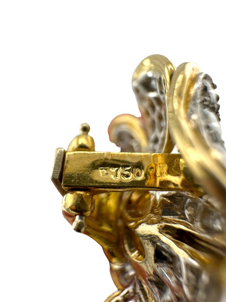 耳环 - 18K包金 黄金, 18K 金和 11.0 克拉钻石耳环 钻石 (天然) #4.3